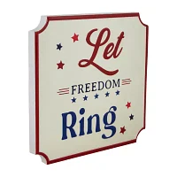 Northlight 11.75in Let Freedom Ring Wall Sign