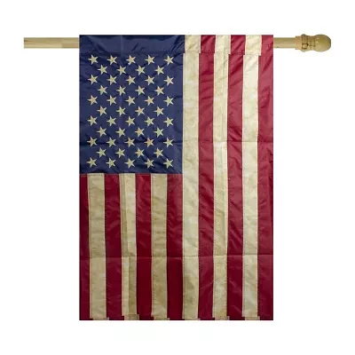 Northlight 40in X 28in Embroidered Tea-Stained Usa Garden Flags