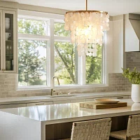 Urban Habitat Isla Layered Capiz Chandelier
