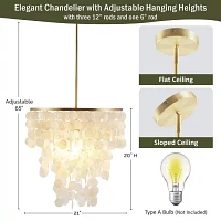Urban Habitat Isla Layered Capiz Chandelier