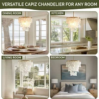Urban Habitat Isla Layered Capiz Chandelier