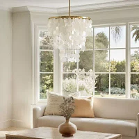 Urban Habitat Isla Layered Capiz Chandelier