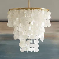 Urban Habitat Isla Layered Capiz Chandelier