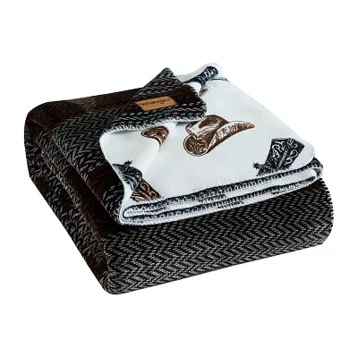 Wrangler Unisex Adult Midweight Striped Blanket