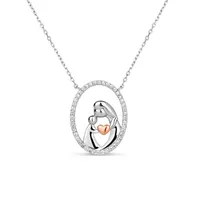 Womens 1/2 CT. T.W. White Cubic Zirconia 18K Gold Over Silver Pendant Necklace