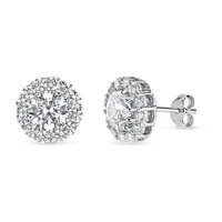 4 1/4 CT. T.W. White Cubic Zirconia Sterling Silver 10mm Stud Earrings