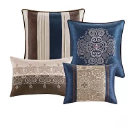 Madison Park Essentials Parker Jacquard Embroidered 24-pc. Complete Bedding Set with Sheets and Window Treatments