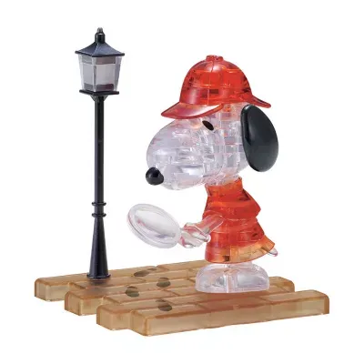 Bepuzzled 3d Crystal Puzzle - Detective Snoopy 34 Pcs Puzzle