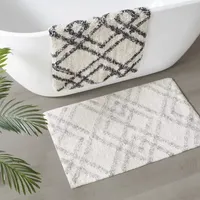 Ansel Geo Diamond Yarn Dyed Cotton Tufted Bath Rug