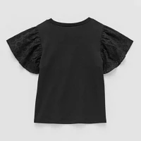 Okie Dokie Toddler & Little Girls Round Neck Short Sleeve T-Shirt