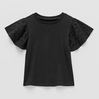 Okie Dokie Toddler & Little Girls Round Neck Short Sleeve T-Shirt