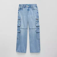 Thereabouts Little & Big Girls Low Rise Wide Leg Cargo Pant