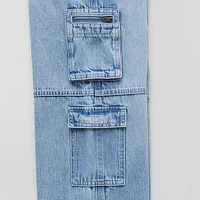 Thereabouts Little & Big Girls Low Rise Wide Leg Cargo Pant