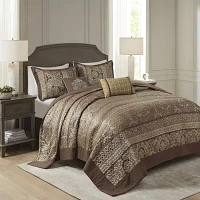 Madison Park Venetian 5 Piece Reversible Jacquard Bedspread Set