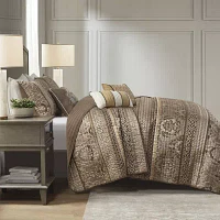 Madison Park Venetian 6-Pc Jacquard Quilt Set with Throw Pillows