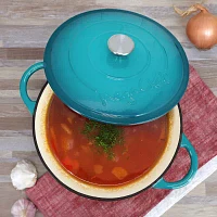 MegaChef Enameled Cast Iron 6.35-qt. Round Dutch Oven