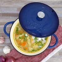 MegaChef Enameled Cast Iron 6.35-qt. Round Dutch Oven