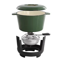 MegaChef Enameled Cast Iron Fondue Set