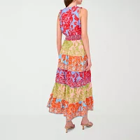 Sam And Jess Womens Sleeveless Floral Maxi Dress Petite