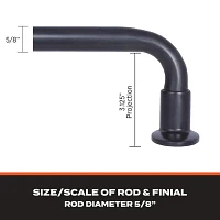 Sun Zero Blackout Wrap Around 5/8 Adjustable Curtain Rod