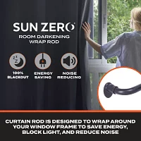 Sun Zero Blackout Wrap Around 5/8 Adjustable Curtain Rod
