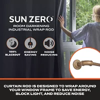 Sun Zero Room Darkening Bronn Industrial 3/4 Curtain Rod