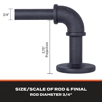Sun Zero Room Darkening Bronn Industrial 3/4 Double Curtain Rod
