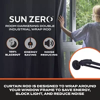 Sun Zero Room Darkening Bronn Industrial 3/4 Double Curtain Rod