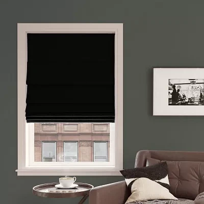 Sun Zero Pryer Energy Saving Cordless 100% Blackout Roman Shade