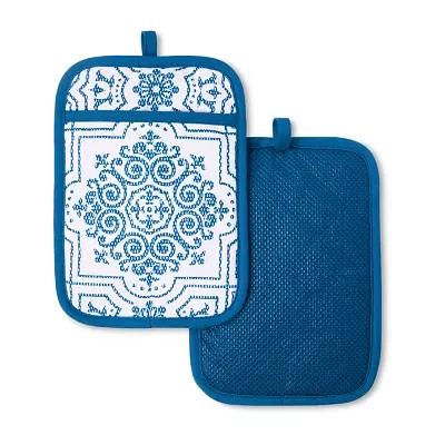 Martha Stewart Strie Medallion 2-pc. Pot Holder Set