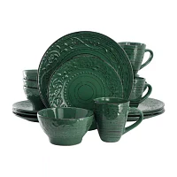 Elama Malibu Sea Glass 16 Piece Dg 16-pc. Stoneware Dinnerware Set