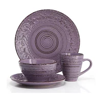 Elama Malibu Mica 16 Piece 16-pc. Stoneware Dinnerware Set