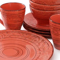 Elama Malibu Jasper 16 Piece 16-pc. Stoneware Dinnerware Set