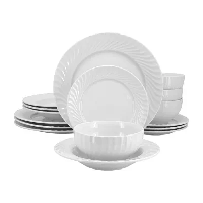 Elama Julia 16 Piece 16-pc. Porcelain Dinnerware Set