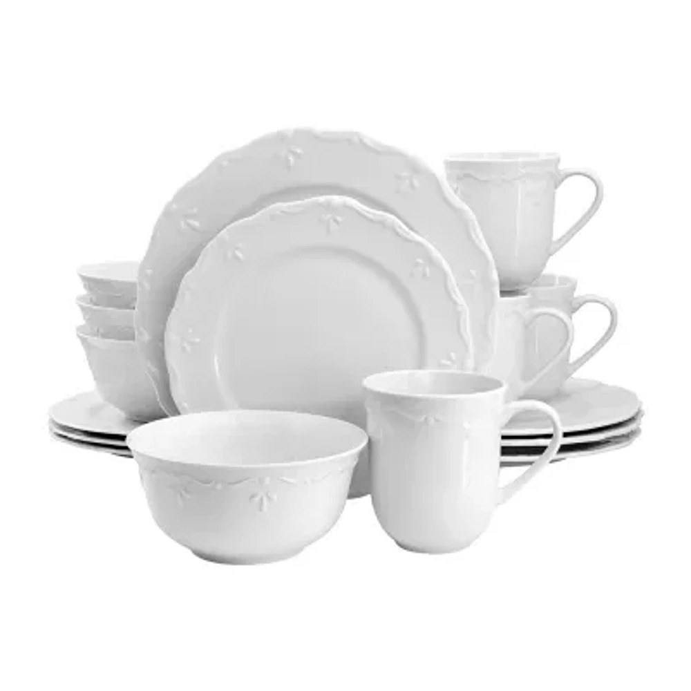 Elama Henryi 16 Piece 16-pc. Porcelain Dinnerware Set