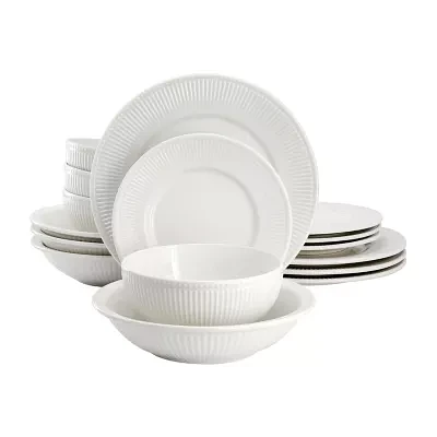 Elama Kate 16 Piece 16-pc. Porcelain Dinnerware Set