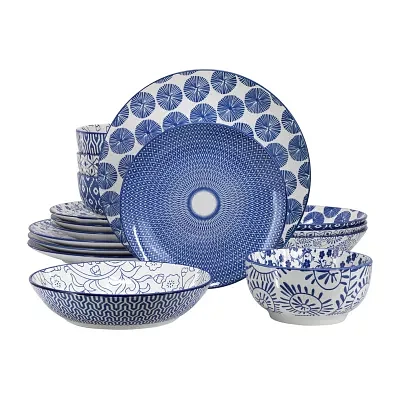 Elama Aurora 16 Piece 16-pc. Porcelain Dinnerware Set