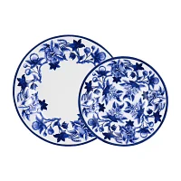 Elama Cattleya 16 Piece 16-pc. Porcelain Dinnerware Set