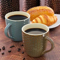 Elama Honeysuckle 6 Piece Assorted 6-pc. Geometric Coffee Mug