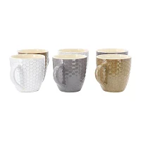 Elama Honeycomb 6 Piece Assorted 6-pc. Geometric Coffee Mug