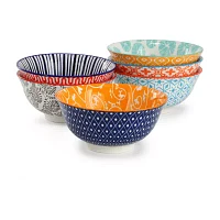 Elama Roxey 6 Piece Porcelain Salad Bowl
