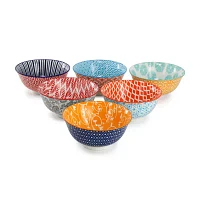 Elama Roxey 6 Piece Porcelain Salad Bowl