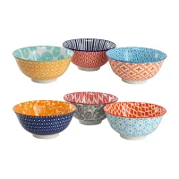 Elama Roxey 6 Piece Porcelain Salad Bowl
