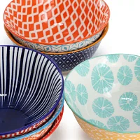 Elama Roxey 6 Piece Porcelain Salad Bowl