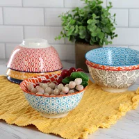 Elama Roxey 6 Piece Porcelain Salad Bowl