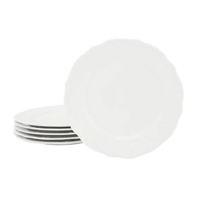 Elama Henryi 6 Piece 8.75 Inch 6-pc. Porcelain Salad Plate