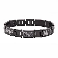 Mens Stainless Steel Camouflage Link Bracelet