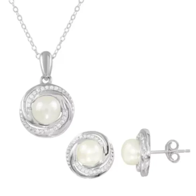 Silver Treasures Cultured Freshwater Pearl Sterling Silver 16 Inch Cable Pendant  Necklace | CoolSprings Galleria