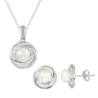 pc. Cultured Freshwater Pearl Sterling Silver Jewelry Set