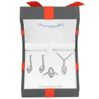 DiamonArt® Lab Created White Cubic Zirconia Sterling Silver 3-pc. Jewelry Set